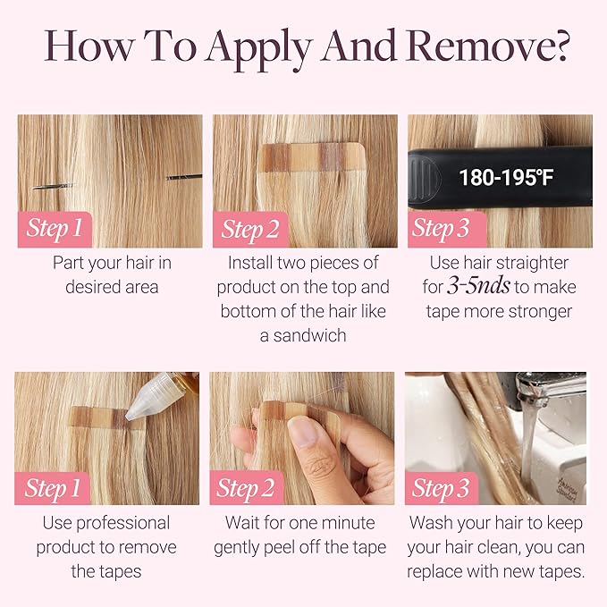 GOO GOO Tape in Hair Extensions Human Hair, #33B Dark Auburn Copper, 12inch 40g 20pcs, Skin Weft Seamless Invisible, Silky Straight with Thick Ends, Remy Human Hair