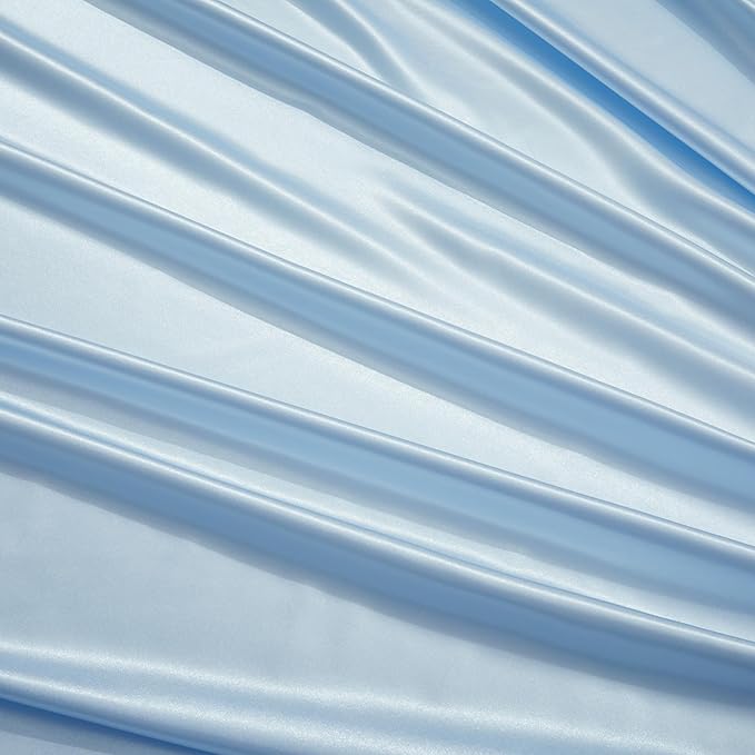 Light Blue King Size Satin Pillowcase Set of 2 with Envelope Closure,Light Blue Silk Pillowcase for Hair and Skin (20x36)