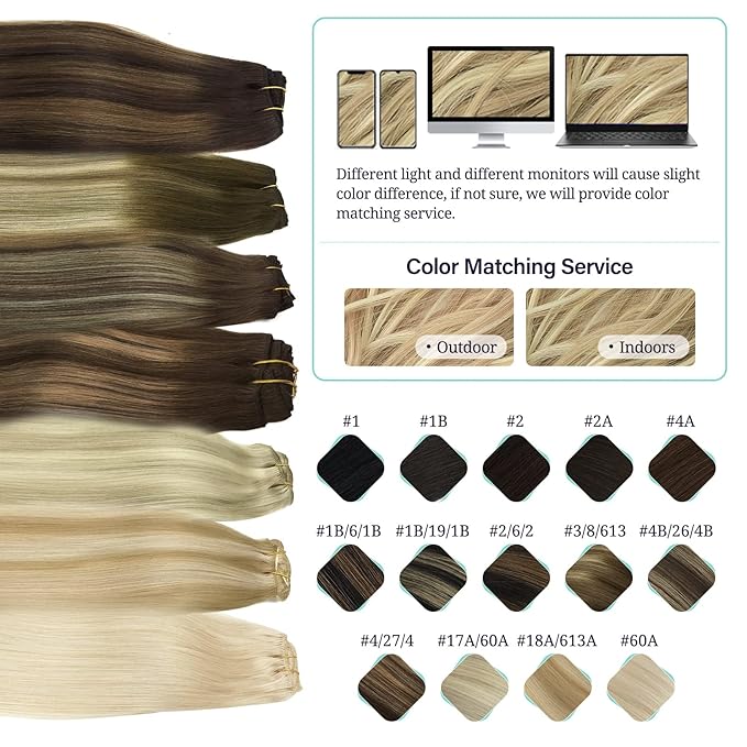 DOORES Clip in Hair Extensions Real Human Hair, Light Blonde Highlighted Golden Blonde 150g 9pcs 18 Inch, Real Hair Extensions Clip in Human Hair Natural Thick Human Hair Extensions Clip ins Straight