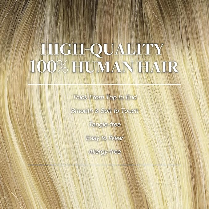GOO GOO Clip in Hair Extensions Real Human Hair, Remy Human Hair Extensions Clip ins for Women, Natural Human Hair, 22inch 150g 9Pcs, 5A/90/16F Bahamian Balayage