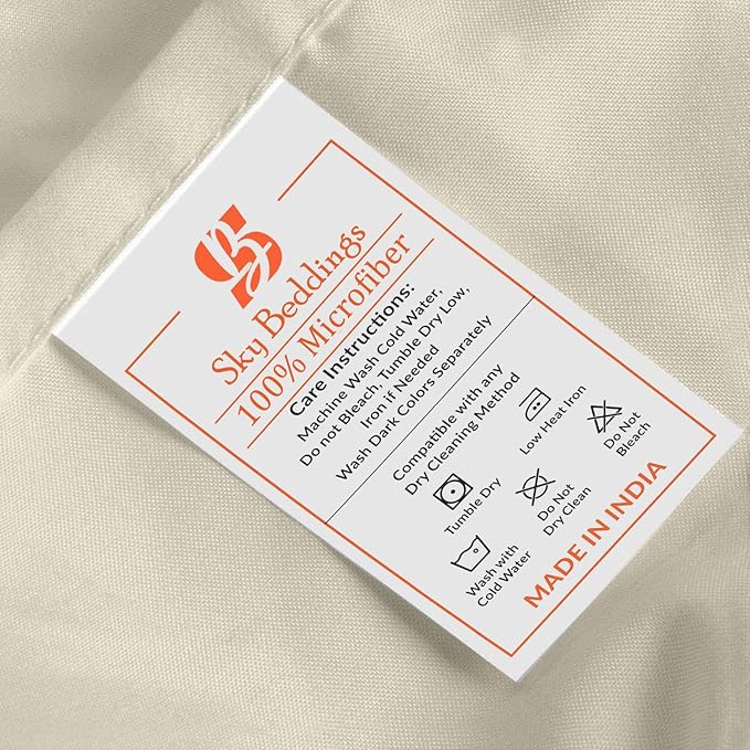 SKY BEDDINGS Queen Pillowcase Set of 2 - Soft Brushed Microfiber Pillow Cases with Envelope Clouser - Wrinkle-Free, Fade-Resistant Pillow Covers - 20 x 30 Inches, Ivory