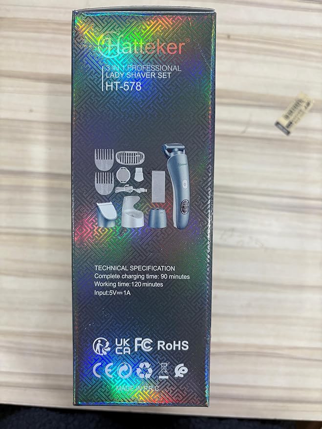 Hatteker Women's Electric Shaver Bikini Trimmer Hair Trimmer for Women Electric Razor for Legs Bikini Underarm Public Hairs Led Display IPX7 Waterproof Gift for Women (Blue)