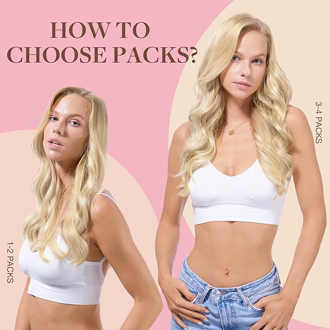 GOO GOO Tape in Hair Extensions Human Hair, 18ET90A Natural Blonde Balayage, 26inch 60g 20pcs, Skin Weft Seamless Invisible, Silky Straight with Thick Ends, Remy Human Hair