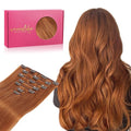WENNALIFE Clip in Hair Extensions Real Human Hair, 20 Inch 120g 7pcs Clip in Hair Extensions Real Human Hair, Dirty Ginger Human Hair Clip in Extensions Remy Human Hair Extensions Clip Ins Double Weft