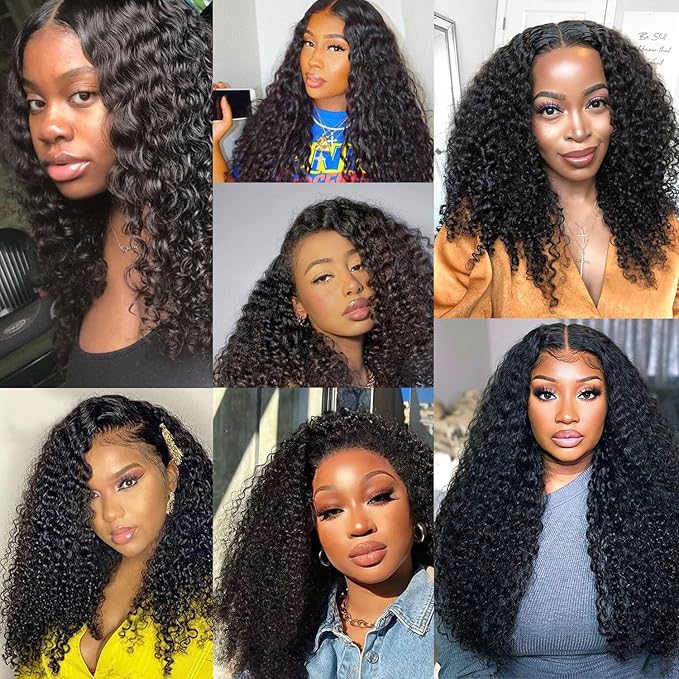 Seamless Curly Clip in Hair Extensions Real Human Hair Brazilian Virgin Human Hair Clip in Extensions 8Pcs Seamless Clip ins for Black Women with 18Clips PU Skin Weft 120g 14inch Natural Black