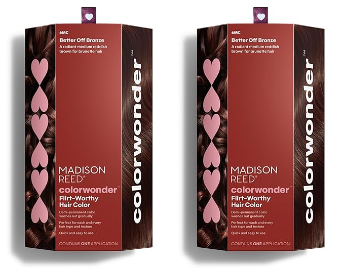 Madison Reed colorwonder Demi-Permanent Hair Color, Effortless At-Home Hair Dye, Ammonia-Free, Cruelty-Free, Better Off Bronze (6MC Medium Auburn Brown), Pack of 2