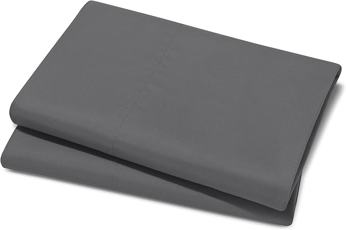 Bare Home Microfiber Pillow Cases - King 20x40 - Cooling Pillowcases - Double Brushed - Easy Care - Envelope Closure (King Pillowcase Set of 2, Grey)