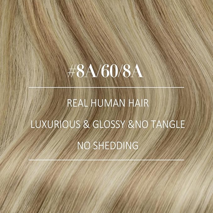 YoungSee Sew in Hair Extensions Real Human Hair Balayage Light Brown Mix Platinum Blonde Weft Hair Extensions Human Hair Dyable Sew in Bundles Human Hair for Women 100G 16Inch