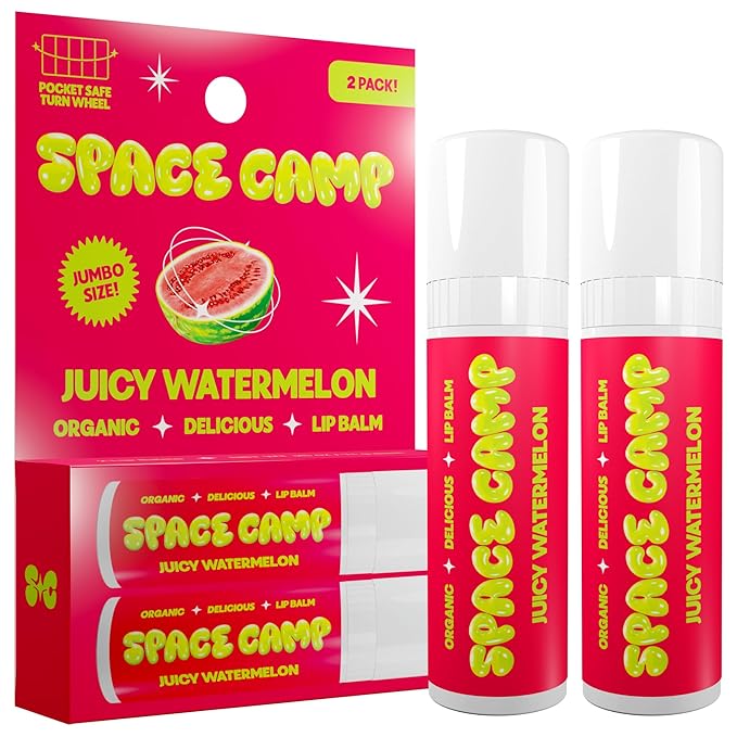 Wellness Jumbo Lip Balm - Juicy Watermelon Organic Flavored Balm (2 Pack)