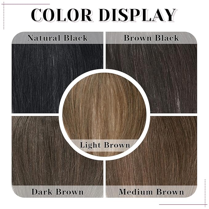 VERNA Real Human Hair Topper, 10 Inch 100％ Human Hair Toppers for Women with Thinning Hair, Large area Coverage Natural Black Hairpiece Wiglet for Daily Wear(8 * 11)