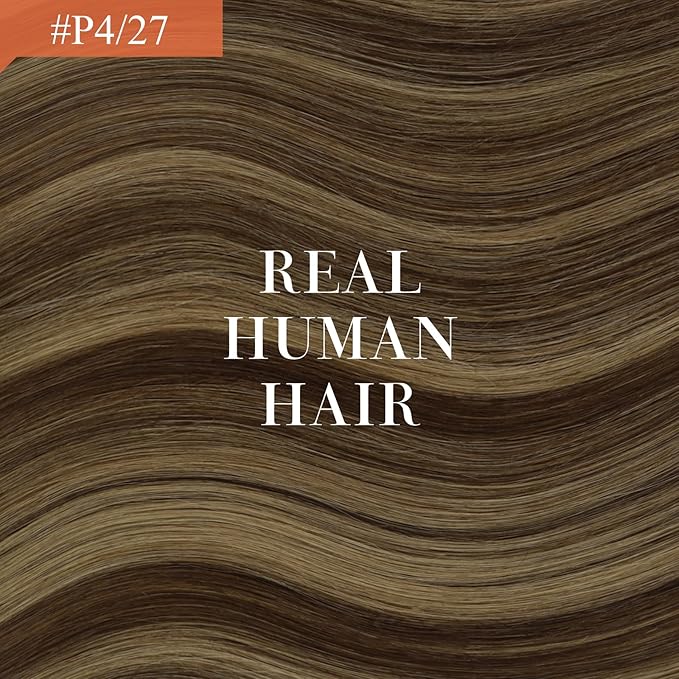 Ve Sunny Hair Extensions Ponytail Real Human Hair Wrap Around Clip in Ponytail Hair Extensions Straight Extensions Human Hair for Women Medium Brown Highlighted Caramel Blonde 20inch 80G 80G