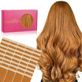WENNALIFE 40pcs Tape in Hair Extensions Human Hair, 100g 18 inch Auburn Ginger Real Human Hair Straight Tape in Extensions Invisible Human Hair Extensions Reusable Real Hair Extensions