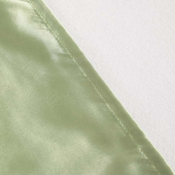 NTBAY 2 Pack Satin Standard Pillowcases for Hair and Skin, Luxurious and Silky Pillow Cases with Envelope Closure, 20x26 Inches, Sage Green