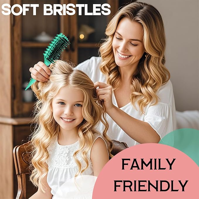 Curly Hair Brush Candybrush Curl Defining Brush for Detangling Shaping and Defining Curls for Women, Men, Wet & Dry Hair (Green)
