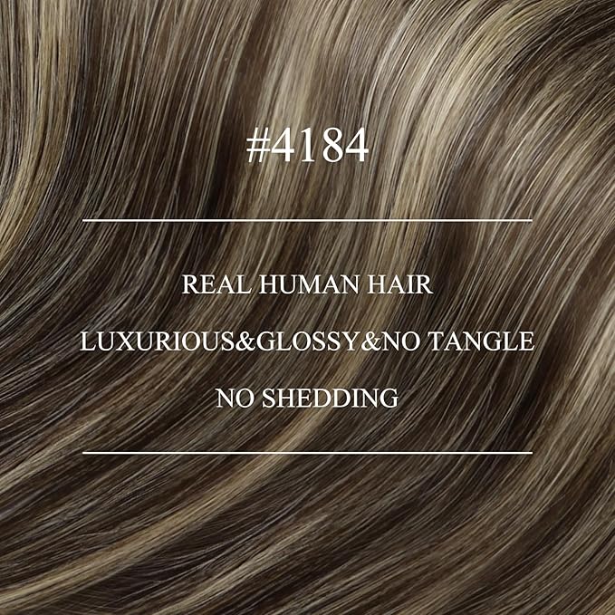 YoungSee Nano Hair Extensions Real Human Hair Balayage Dark Brown with Ash Blonde Human Hair Nano Extensions for Women Pre Bonded Nano Brown Hair Extension Straight Cold Fusion 16inch 50g/50s