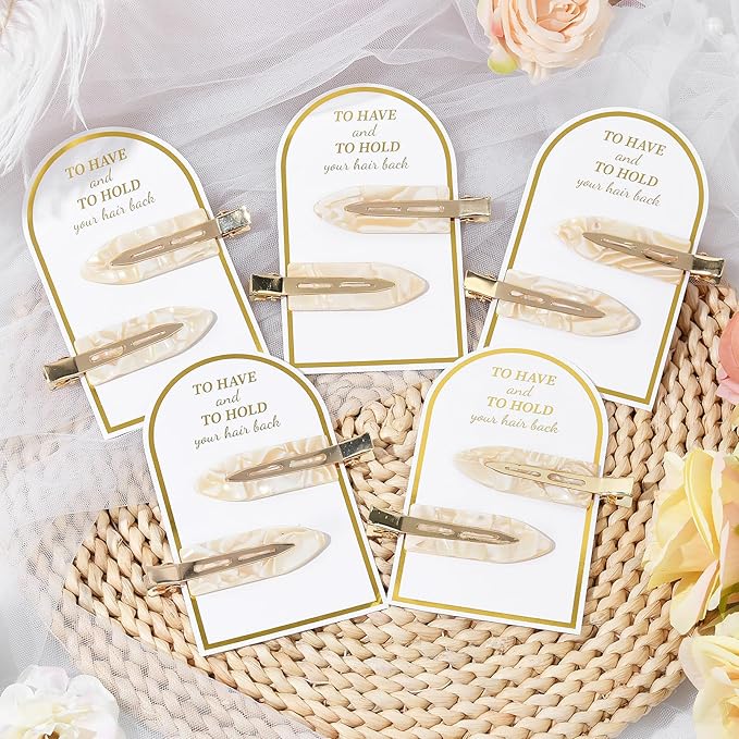 20PCS Bridesmaid Hair Clips No Bend Hair Clips Bridesmaid Hair Accessories Gifts Makeup Creaseless Glitter Hair Clip for Bride Women Girls(20Pcs/10Cards)