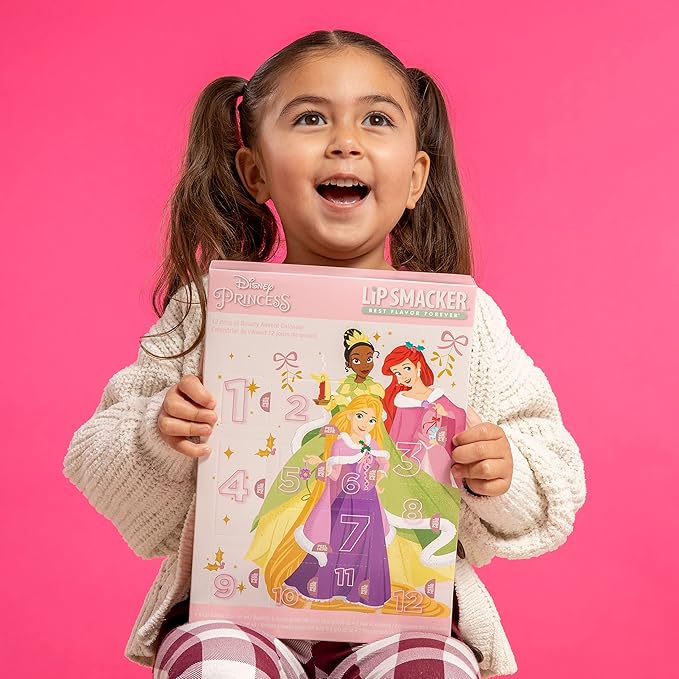 Lip Smacker Disney Princess Holiday 12 pc Advent Calendar Lip Balm & Makeup Set Girls