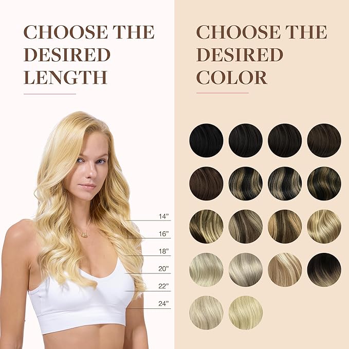 GOO GOO Clip in Hair Extensions Real Human Hair, Remy Human Hair Extensions Clip ins for Women, Natural Human Hair, 20inch 150g 7Pcs, 613R Bleach Blonde
