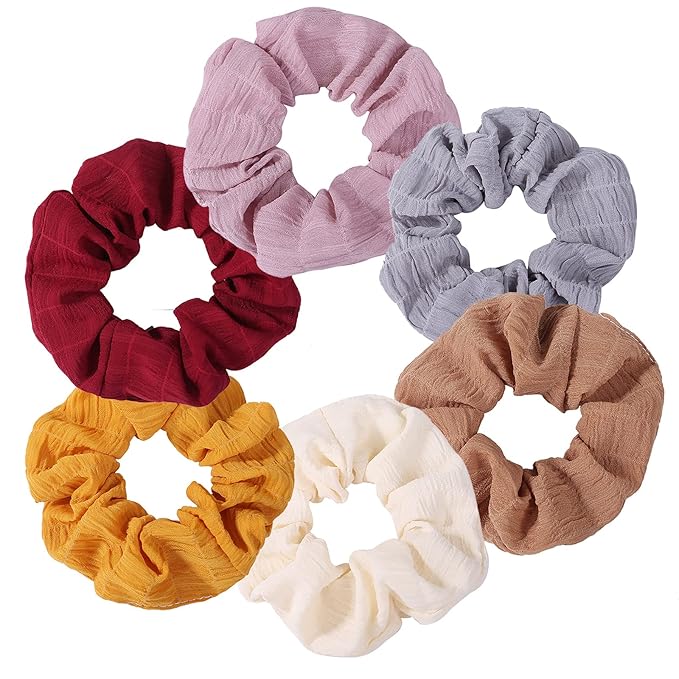 Chiffon Bandana Scrunchies for Women - 6PCS Hair Ties and Accessories