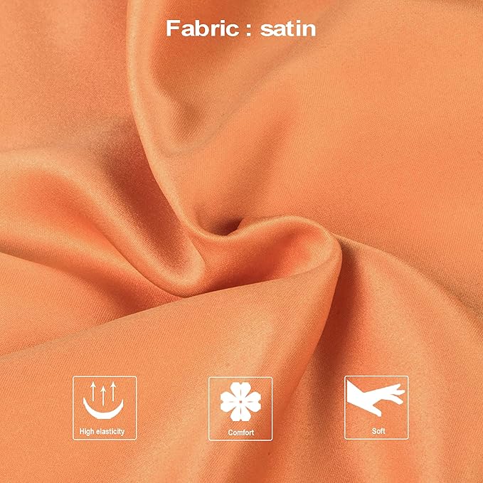 NTBAY Zippered Satin Pillow Cases for Hair and Skin, Luxury Queen Hidden Zipper Pillowcases Set of 2, 20x30 Inches, Orange