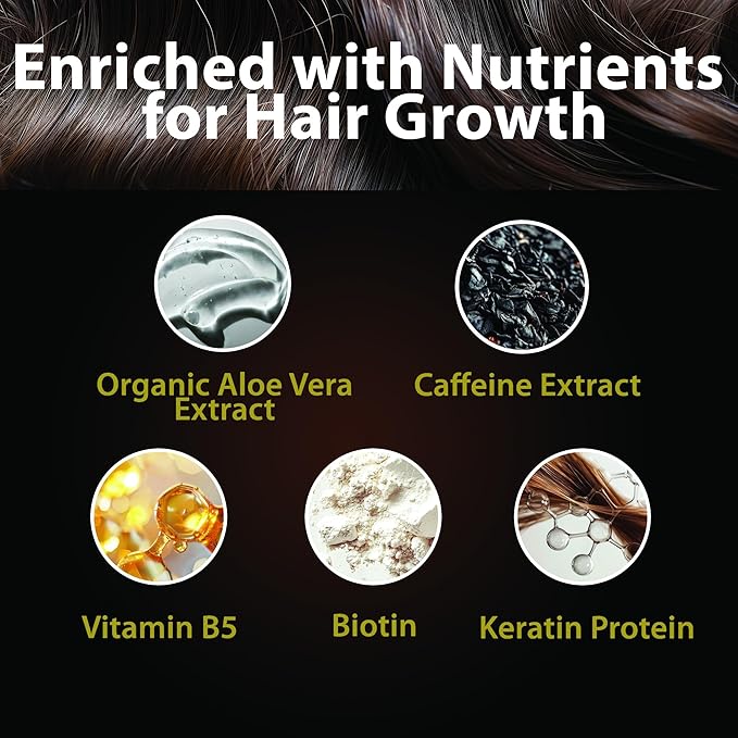 Advanced Hair Growth Serum - Hair Growth Oil with Aloe Vera Biotin, Caffeine & Keratin - Hair Oils Stimulates Growth, Moisturizes & Conditions Scalp - Hair Serum for Thicker Fuller Hair 60ml