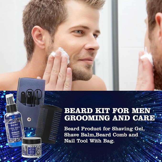 Fathers Day Christmas Gift Baskets, Birthday Gifts Spa Kit for Men Classic Perfume Bath Gift Set and Shower Gift Basket Self Care Shaving Kit Mens Bath Beard Spa Gifts Baskets Mens Gift Set beauty kit