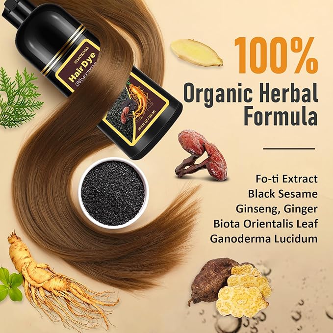 Hair Dye Shampoo in Burgundy - Washes In Rich Color, Easy At-Home Color Shampoo Hair Dye for Women & Men, 3-in-1 Hair Color & Care for Natural-Looking Gray Coverage, Instant & Long-Lasting, 16.9 Fl Oz