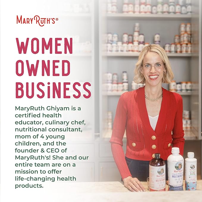 MaryRuth's Liquid Multivitamin + Hair Growth | Biotin 10000mcg | Lustriva Hair Growth Supplement | Clinically Tested in Women for Thicker Hair & Facial Wrinkle | Skin Care | Ages 18+ | 15.22 Fl Oz