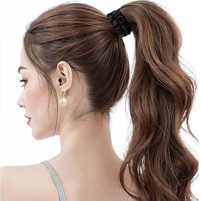 10 Pcs Black Small Satin Hair Ties No Damage for Women Girls Thick Thin Hair, Small Satin Scrunchies Hair Ties Skinny Hair Elastic Bands Ponytail Holders for Women Hair Accessories