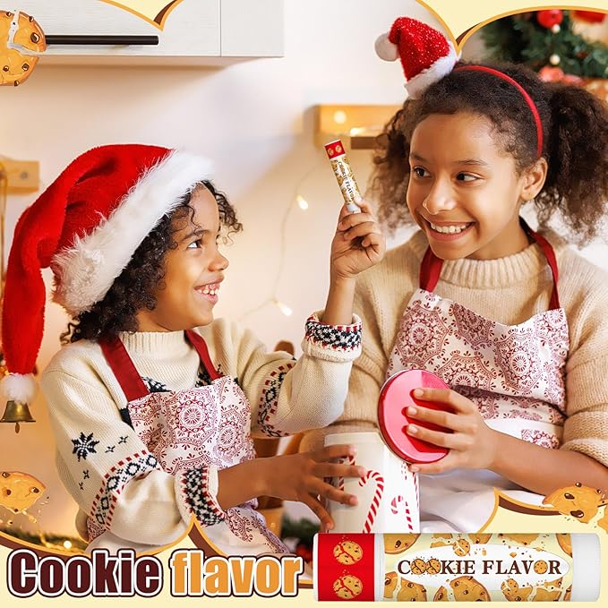 50 Pcs Christmas Lip Balms Gifts Bulk Cane Hot Cocoa Cookie Cinnamon Gingerbread 5 Assorted Flavor Holiday Party Treat Goodie Bags Stuffers Small Gifts for Friends Neighbors Colleagues