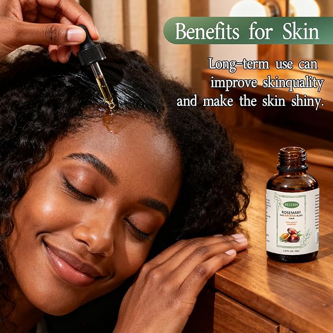 Organic Batana Rosemary Oil for Hair Growth & Anti-Hair Loss, Natural DHT Blocker Scalp Treatment for Thinning Hair, Nourishing Dry Scalp & Strengthening Follicles Cold-Pressed, Non-Greasy, 1 fl oz