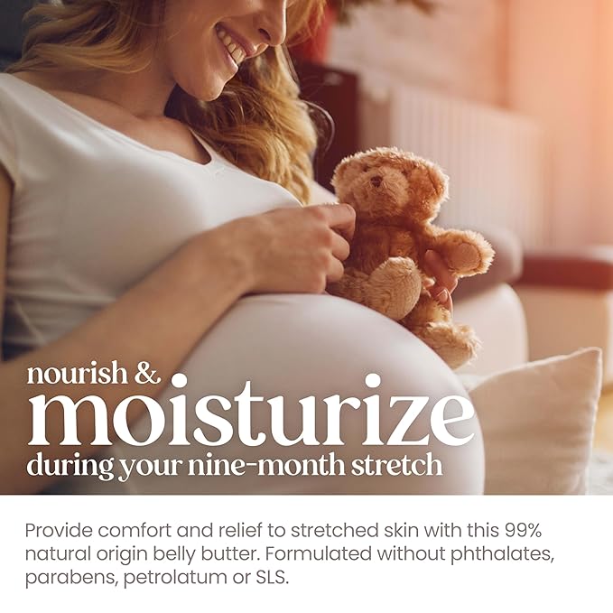 Burt's Bees Mama Belly Butter Stretch Mark Cream for Pregnancy Massages Body & Reduces Scar Appearance, Prenatal & Postnatal Tummy Skin Care, Shea Butter & Vitamin E Rich Formula, 6.5 Oz (Pack of 3)