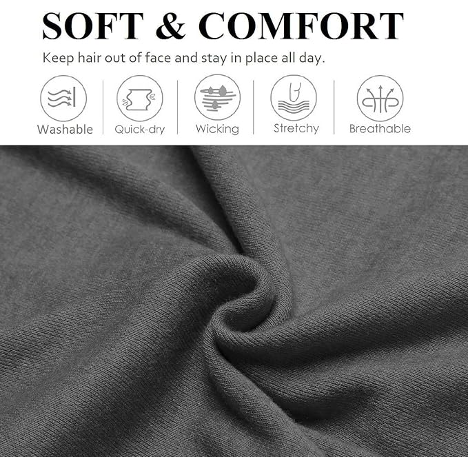 Huachi Women's Headbands Non Slip Fashion Workout Yoga Exercise Headbands for Women's Hair Sweat Wicking Summer Hair Accessories Elastic Hair Bands