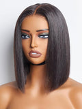 LUVME Ready to Go Bob Wig, Natural Black, Glueless, 100% Unprocessed Virgin Human Hair, Medium Size, 22-22.5 Inches