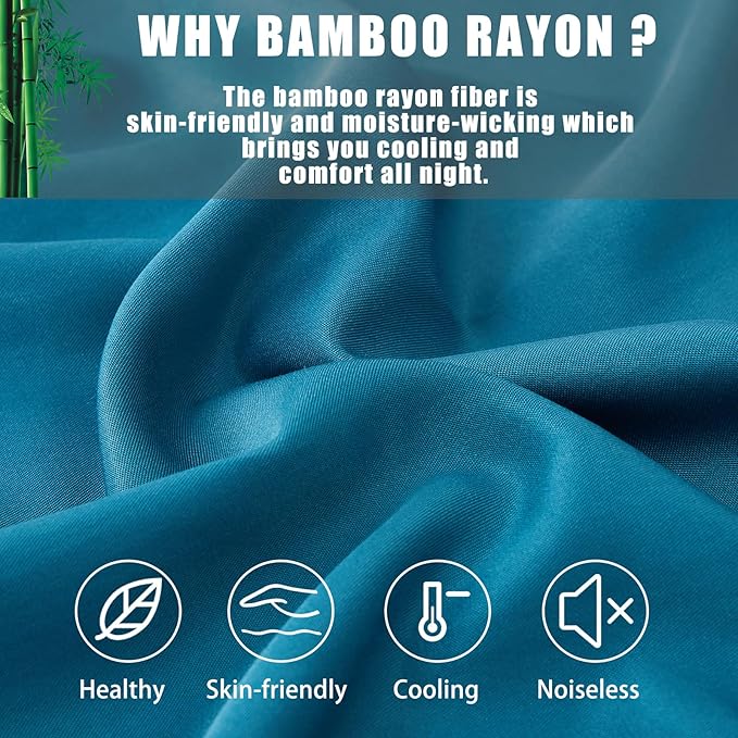 Body Cooling Pillow Cases Cover, Bamboo Rayon Body Pillowcases with Zipper Closure, Cool and Breathable Pillow Case for Hot Sleepers and Night Sweats, 20x54 inches, Blue