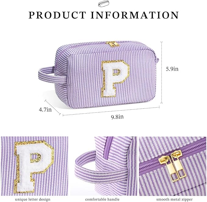 YOOLIFE Bridesmaid Proposal Gifts - Bridal Shower Gifts, Bride To Be Gifts, Bridesmaid Gifts for Wedding Day, Maid of Honor Gifts, Bachelorette Party Gift for Bride, Initial Makeup Bags for Women B