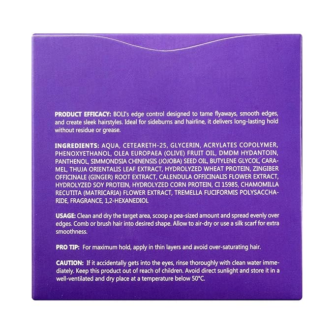 BOLI Strong Hold Edge Control Gel for Women, Styling Wax - Non-Greasy, Non-Flaking, No White Cast, Long Lasting, Shine & Smooth for All Hair Types (120g)