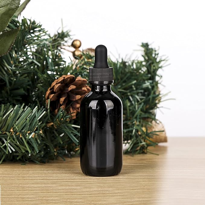 1 oz UV Resistant Dropper Bottle 48 Pack Black Glass Boston Bottles 30ml with Eye Droppers Black Caps for Essential Oils, Perfume, Leak Proof Travel Bottles for Liquids