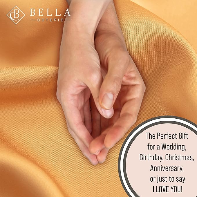 Bella Coterie | Luxury Bamboo Viscose Queen Size Pillowcase Set | 100% Organically Grown | Ultra Soft | Cooling | 2 Pcs [Marigold]