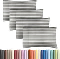 Queen Pillow Cases Set of 4 - Ultra Soft Hotel Quality Pillowcase Covers - Comfy, Cozy & Wrinkle Free - Shrinkage and Fade Resistant - Machine Washable Pillow Protectors - 4 Piece Set - Grey Stripes 3