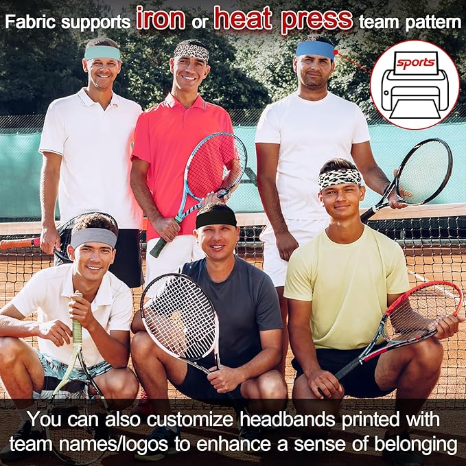 10 PCS Headbands for Women - Fashion Non Slip Cotton Headbands for Women and Men Perfect for Sports and Outdoor Activities in Summer,Including Running, Yoga, Cycling, Gym Workouts