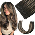 Pinkpearl Invisible Tape in Hair Extensions Human Hair, 20pcs 22inch 60g #2/6/2 Balayage Dark Brown to Chestnut Brown Injection Tape in Extensions Real Remy Human Hair Injected