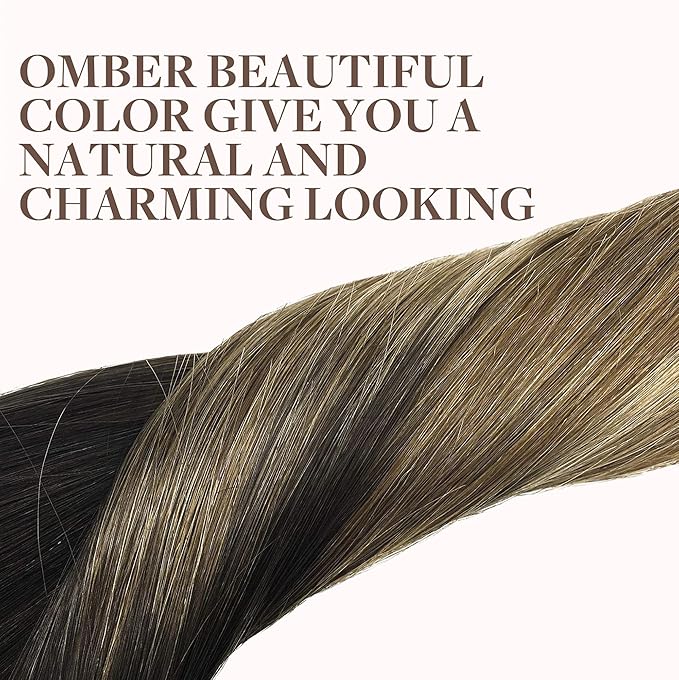 GOO GOO Clip in Hair Extensions Real Human Hair, Remy Human Hair Extensions Clip ins for Women, Natural Human Hair, 12inch 85g 7Pcs, 2/6/18 Balayage Brown to Dirty Blonde