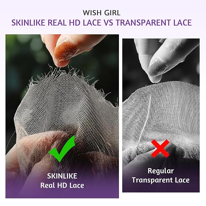13x4 Full Frontal SKINLIKE Real HD Lace Wig, Vivid Pre-Plucked Hairline Bleached Knots 0.10mm Ultra-thin HD Lace Body Wave 200% Density Full Cuticle Aligned Remy Hair 30 Inch