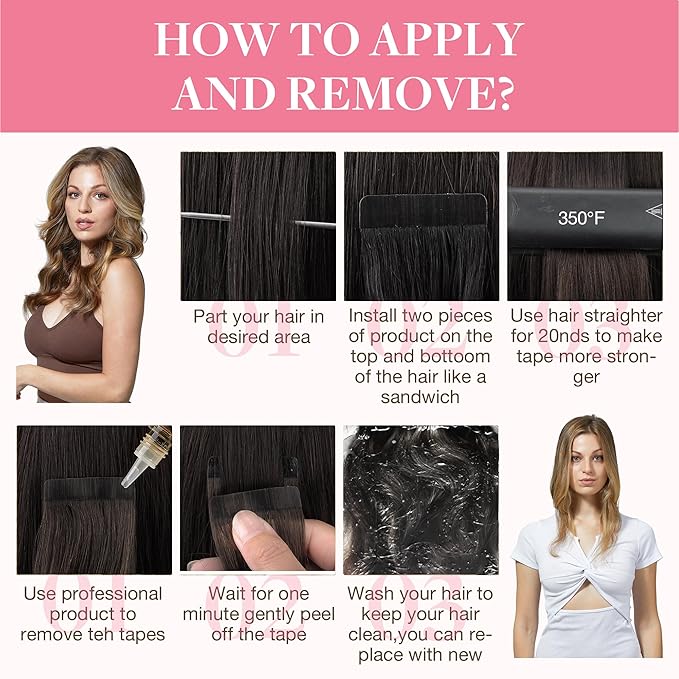 GOO GOO Tape in Hair Extensions Human Hair, 2/6/18 Balayage Brown to Dirty Blonde, 22inch 100g 40pcs, Skin Weft Seamless Invisible, Silky Straight with Thick Ends, Remy Human Hair