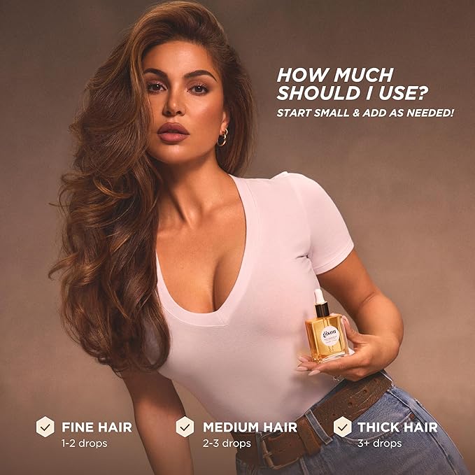 Gisou Honey Infused Hair Oil Mini - Hydrating & Frizz Control Treatment with Mirsalehi Honey, Adds Shine & Heat Protectant for All Hair Types, 0.7 Fl Oz