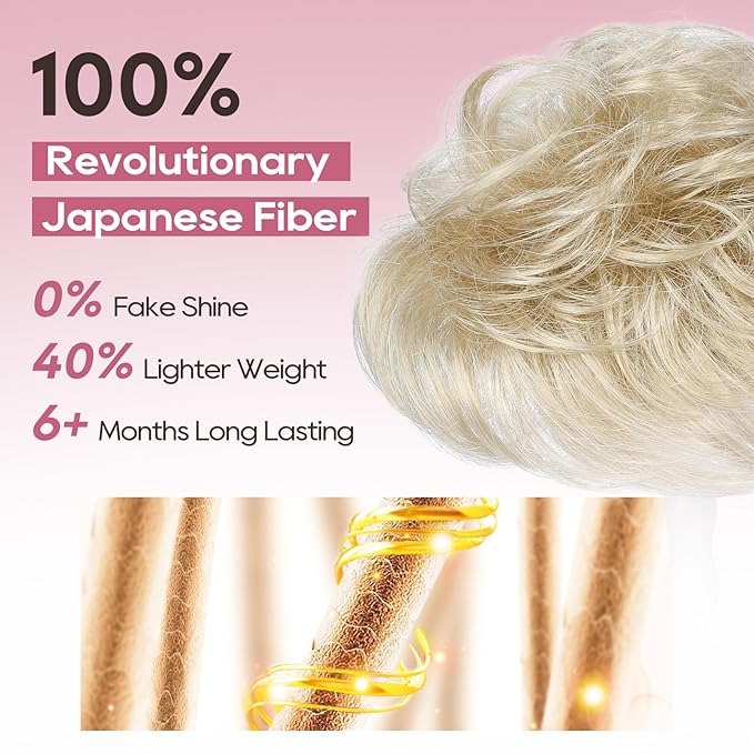 REECHO Hair Topper, Short Wiglet Hair Topper for Women with Thinning Large Coverage Synthetic Top Crown Hairpiece for Women - Golden Blonde