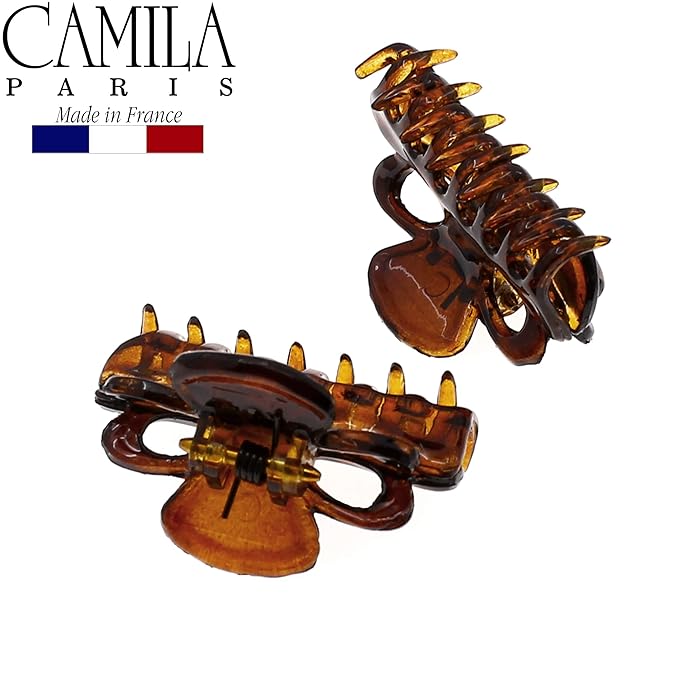 Camila Paris CP2628/2 French Hair Clip for Women, Set of 2 Small 1 inch Girls Hair Claw Clip Jaw Fashion Durable Styling Hair Accessories for Women, Ladies Strong Hold Grip Clamp, Made in France