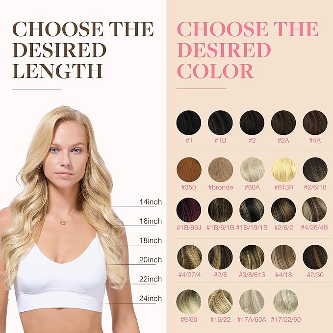GOO GOO Tape in Hair Extensions Human Hair, 18D/22F Dirty Blonde Highlights, 14inch 50g 20pcs, Skin Weft Seamless Invisible, Silky Straight with Thick Ends, Remy Human Hair