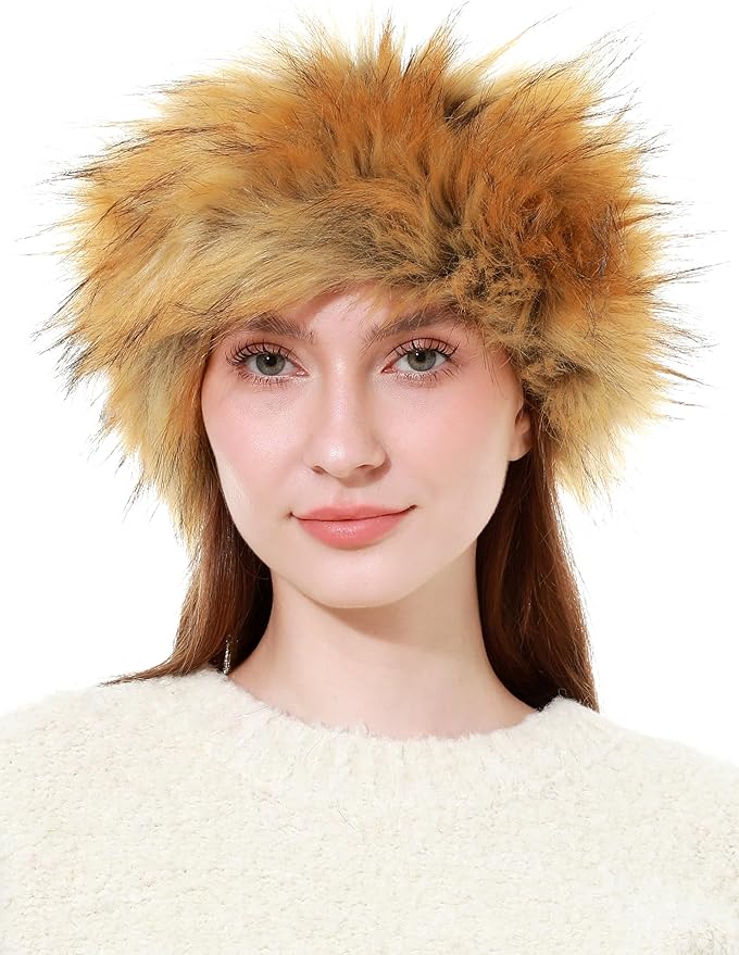 Faux Fur Headband for Women Winter Earwarmer Earmuff with Elastic